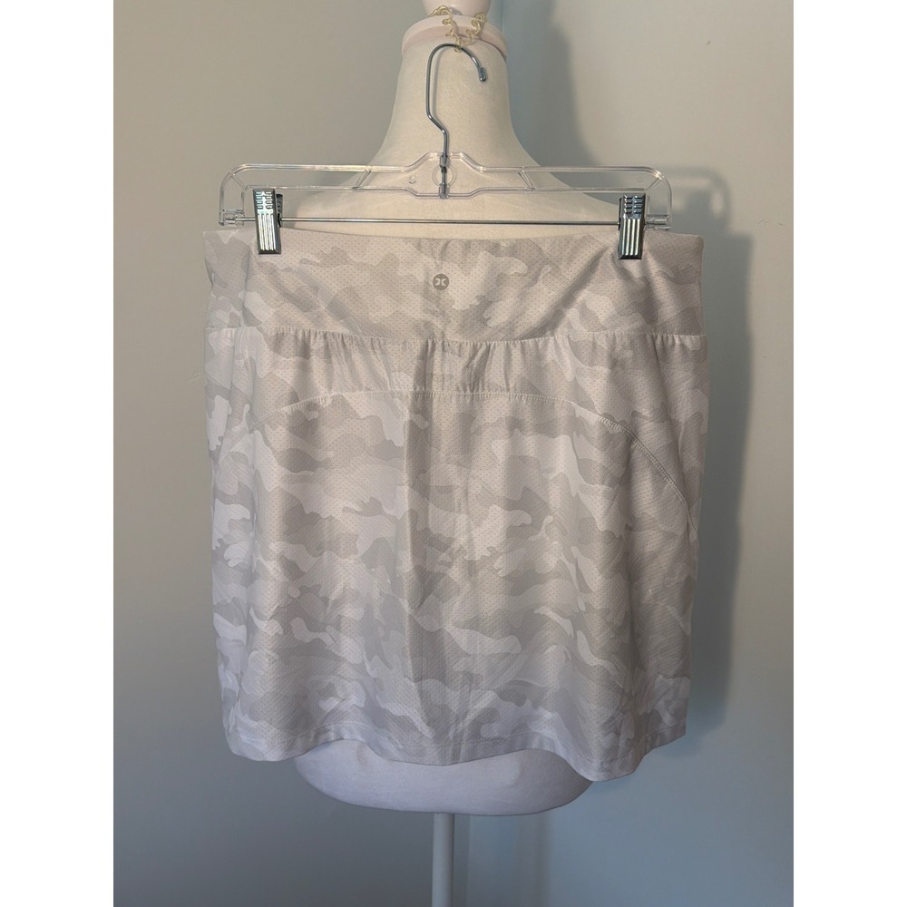 RBX Womens Camo Active Skort Grey White Tennis Golf Skirt Size Large Pockets - Picture 2 of 8